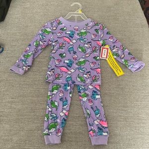Purple Kids Dinosaur PJs